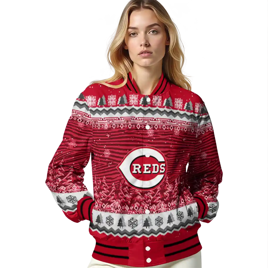 cincinnati reds snowy pines red varsity jacket latest model cincinnati reds snowy pines red varsity jacket latest model