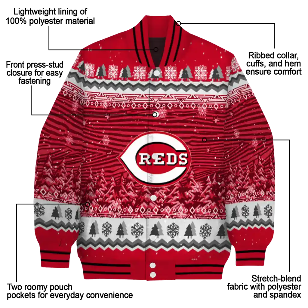 cincinnati reds snowy pines red varsity jacket new arrival cincinnati reds snowy pines red varsity jacket new arrival