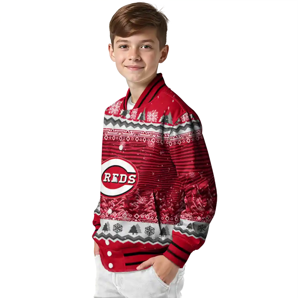 cincinnati reds snowy pines red varsity jacket trendy cincinnati reds snowy pines red varsity jacket trendy