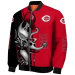 cincinnati reds spooky grin red bomber jacket best selling