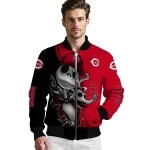 cincinnati reds spooky grin red bomber jacket best selling