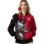 cincinnati reds spooky grin red bomber jacket best selling