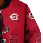 cincinnati reds spooky grin red bomber jacket best selling