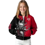 cincinnati reds spooky grin red bomber jacket best selling