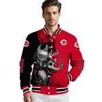 cincinnati reds spooky grin red varsity jacket best selling