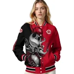 cincinnati reds spooky grin red varsity jacket best selling