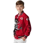 cincinnati reds spooky grin red varsity jacket best selling