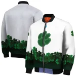 clemson tigers clovers pattern white green bomber jacket best selling