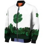 clemson tigers clovers pattern white green bomber jacket best selling