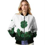clemson tigers clovers pattern white green bomber jacket best selling