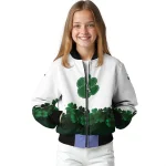 clemson tigers clovers pattern white green bomber jacket best selling
