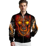 clemson tigers inferno skull orange black bomber jacket best selling