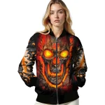 clemson tigers inferno skull orange black bomber jacket best selling