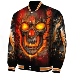 clemson tigers inferno skull orange black varsity jacket best selling