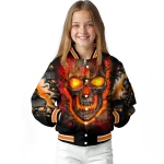 clemson tigers inferno skull orange black varsity jacket best selling