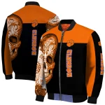 clemson tigers intricate skull orange black bomber jacket best selling