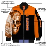 clemson tigers intricate skull orange black bomber jacket best selling