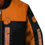 clemson tigers intricate skull orange black bomber jacket best selling