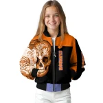clemson tigers intricate skull orange black bomber jacket best selling