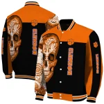 clemson tigers intricate skull orange black varsity jacket best selling