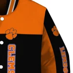clemson tigers intricate skull orange black varsity jacket best selling