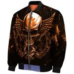 clemson tigers skull bite orange black bomber jacket best selling