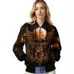 clemson tigers skull bite orange black bomber jacket best selling