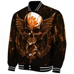 clemson tigers skull bite orange black varsity jacket best selling