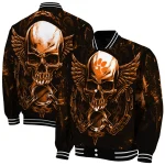 clemson tigers skull bite orange black varsity jacket best selling