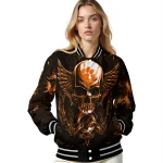 clemson tigers skull bite orange black varsity jacket best selling