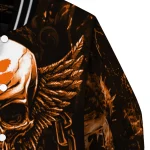clemson tigers skull bite orange black varsity jacket best selling