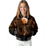 clemson tigers skull bite orange black varsity jacket best selling