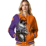 clemson tigers spooky grin orange varsity jacket best selling