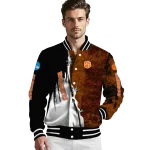 clemson tigers torn texture print orange black varsity jacket best selling