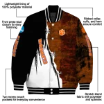 clemson tigers torn texture print orange black varsity jacket best selling