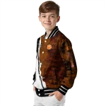 clemson tigers torn texture print orange black varsity jacket best selling