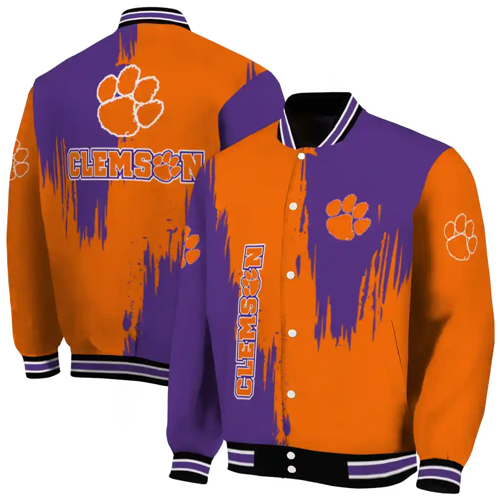 clemson tigers urban mark orange varsity jacket fashion forward clemson tigers urban mark orange varsity jacket fashion forward
