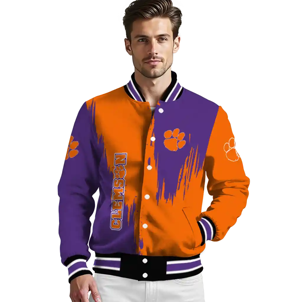 clemson tigers urban mark orange varsity jacket high quality clemson tigers urban mark orange varsity jacket high quality