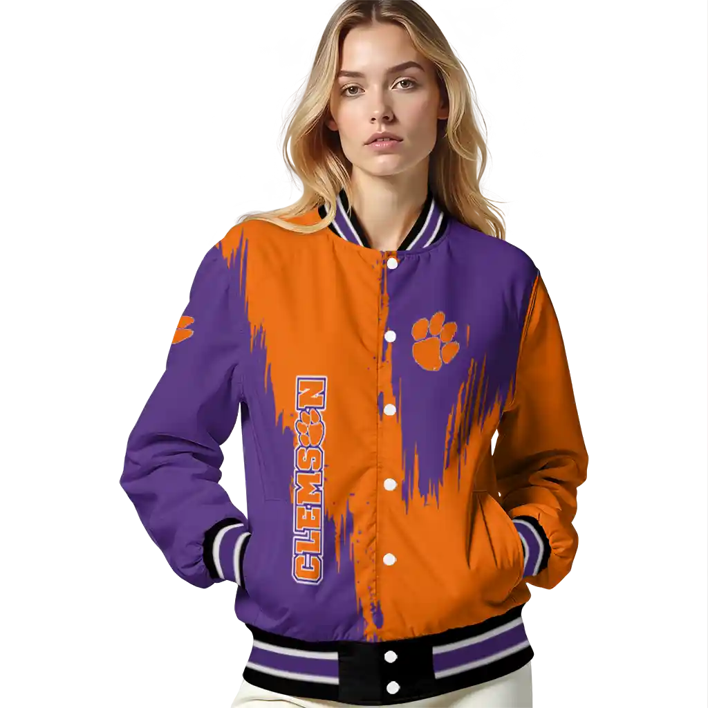 clemson tigers urban mark orange varsity jacket latest model clemson tigers urban mark orange varsity jacket latest model