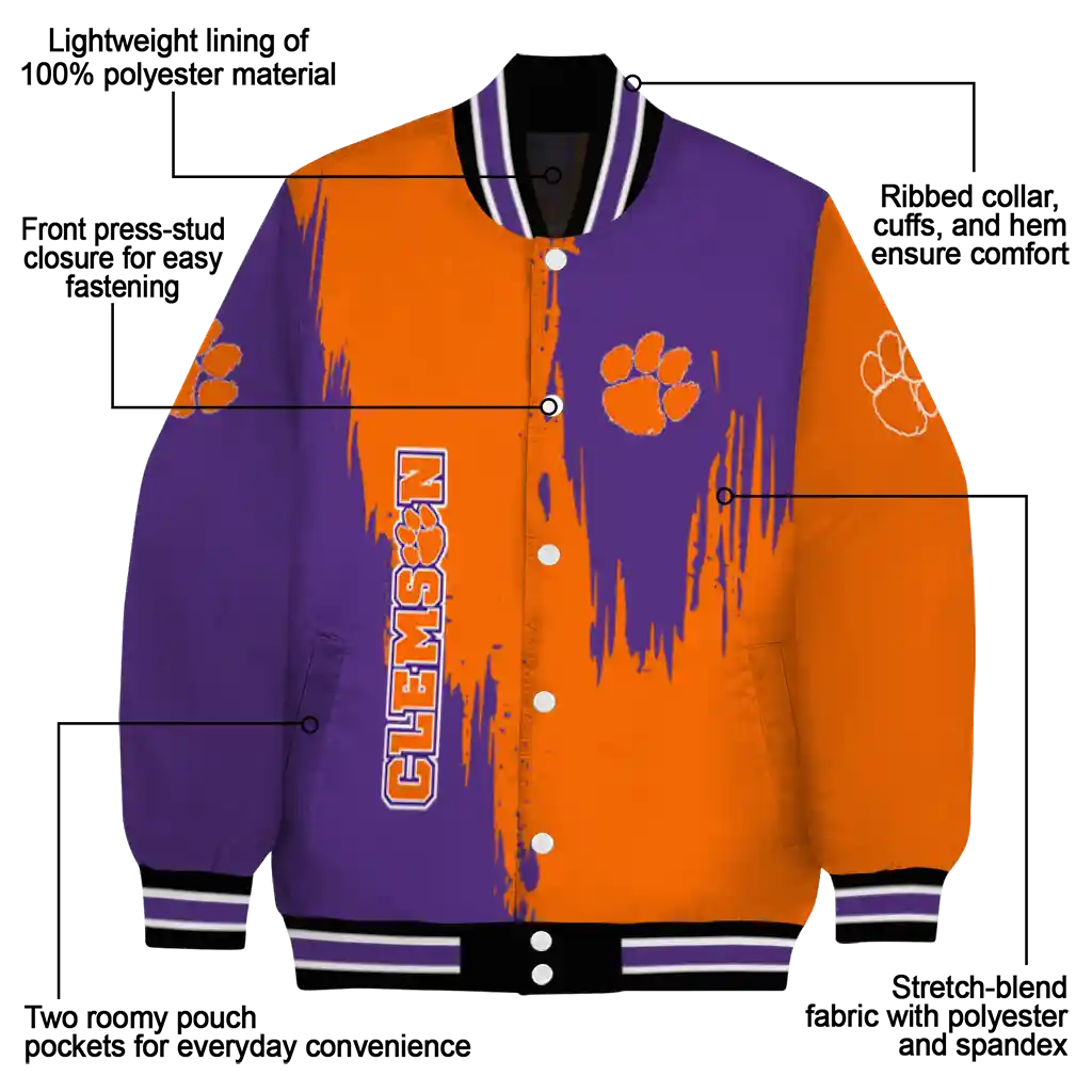 clemson tigers urban mark orange varsity jacket new arrival clemson tigers urban mark orange varsity jacket new arrival