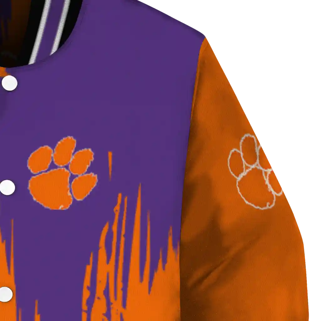 clemson tigers urban mark orange varsity jacket premium grade clemson tigers urban mark orange varsity jacket premium grade