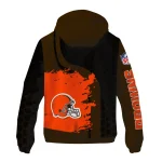 cleveland browns hexagon paint brown black windbreaker jacket best selling