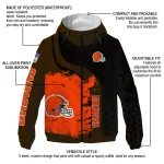 cleveland browns hexagon paint brown black windbreaker jacket best selling