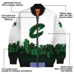 cleveland cavaliers clover pattern print white green bomber jacket best selling