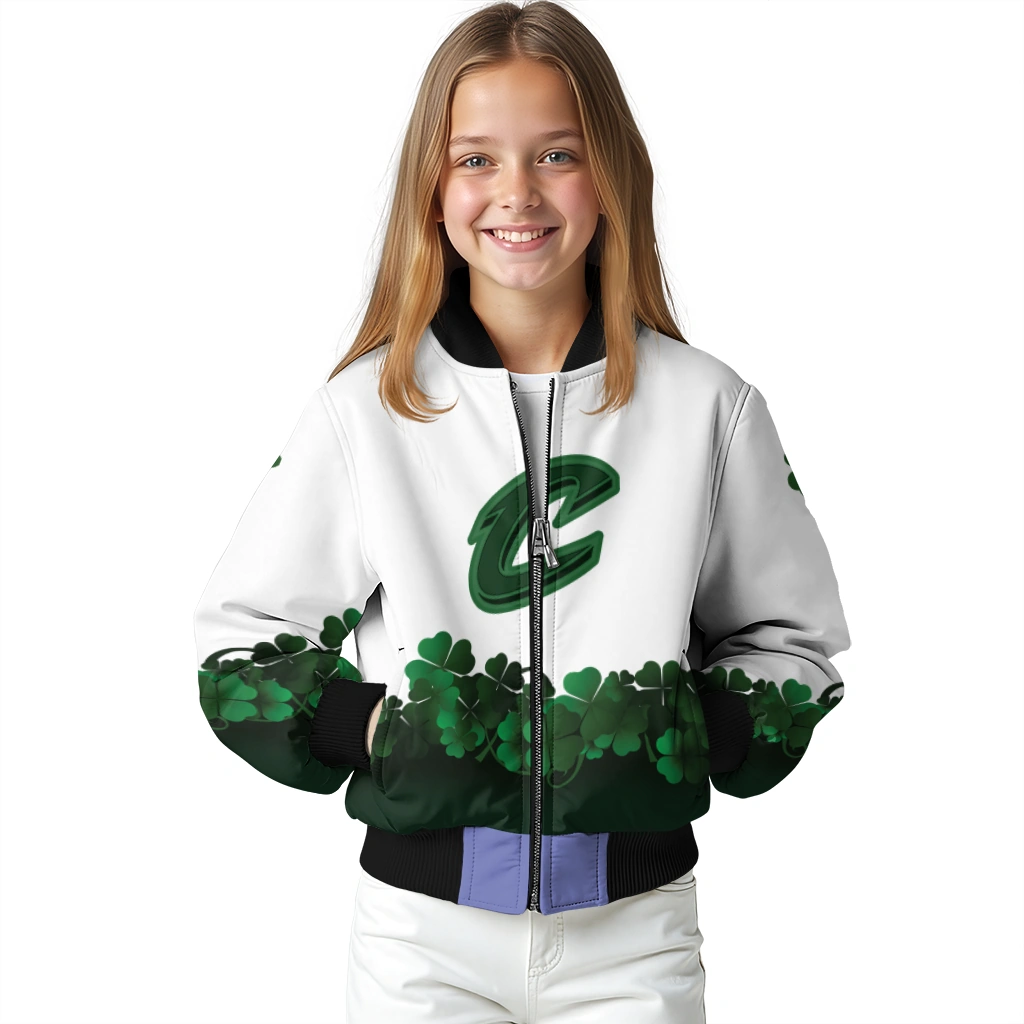 cleveland cavaliers clover pattern print white green bomber jacket top rated cleveland cavaliers clover pattern print white green bomber jacket top rated