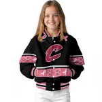 cleveland cavaliers pink ribbon black pink varsity jacket best selling