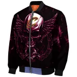 cleveland cavaliers skull bite wine black bomber jacket best selling