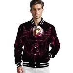 cleveland cavaliers skull bite wine black varsity jacket best selling