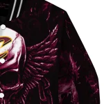 cleveland cavaliers skull bite wine black varsity jacket best selling
