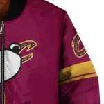 cleveland cavaliers snoopy attitude wine bomber jacket best selling